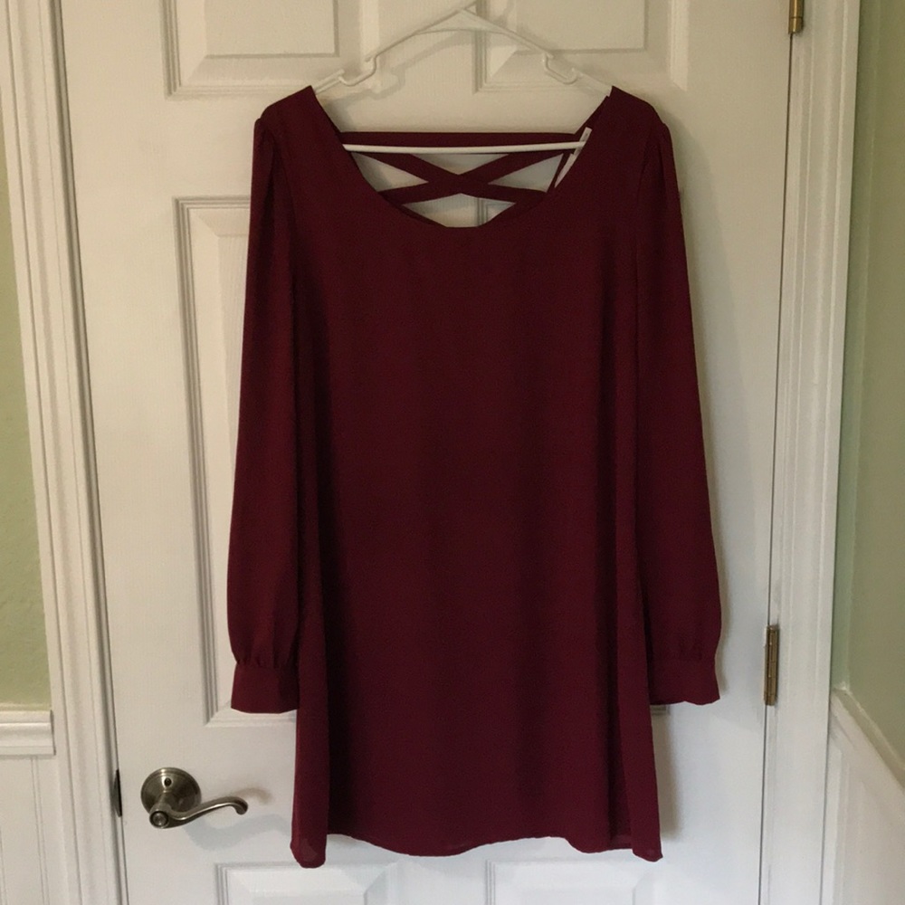 Blu Pepper Boutique Flowy Long Sleeve Dress